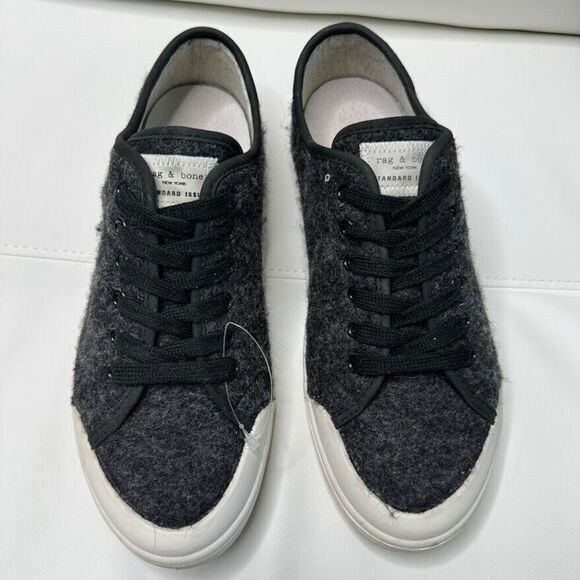 Rag & Bone Mens Sneakers EU 41 US 8 Standard Issue Wool Dark Grey Lace-Up Shoes - Picture 3 of 12
